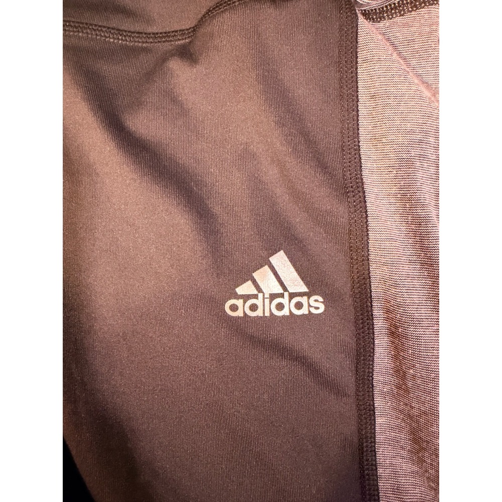 Adidas Climalite Women Black Grey Ruched Crop Leggings Capris A99699 Size S - Picture 8 of 8